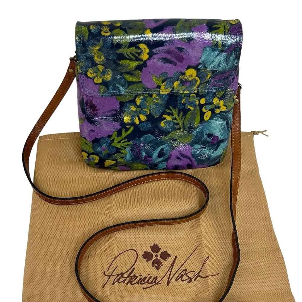 Patricia Nash Crossbody Purse in Deep Blue Nature Leather "Balluri"